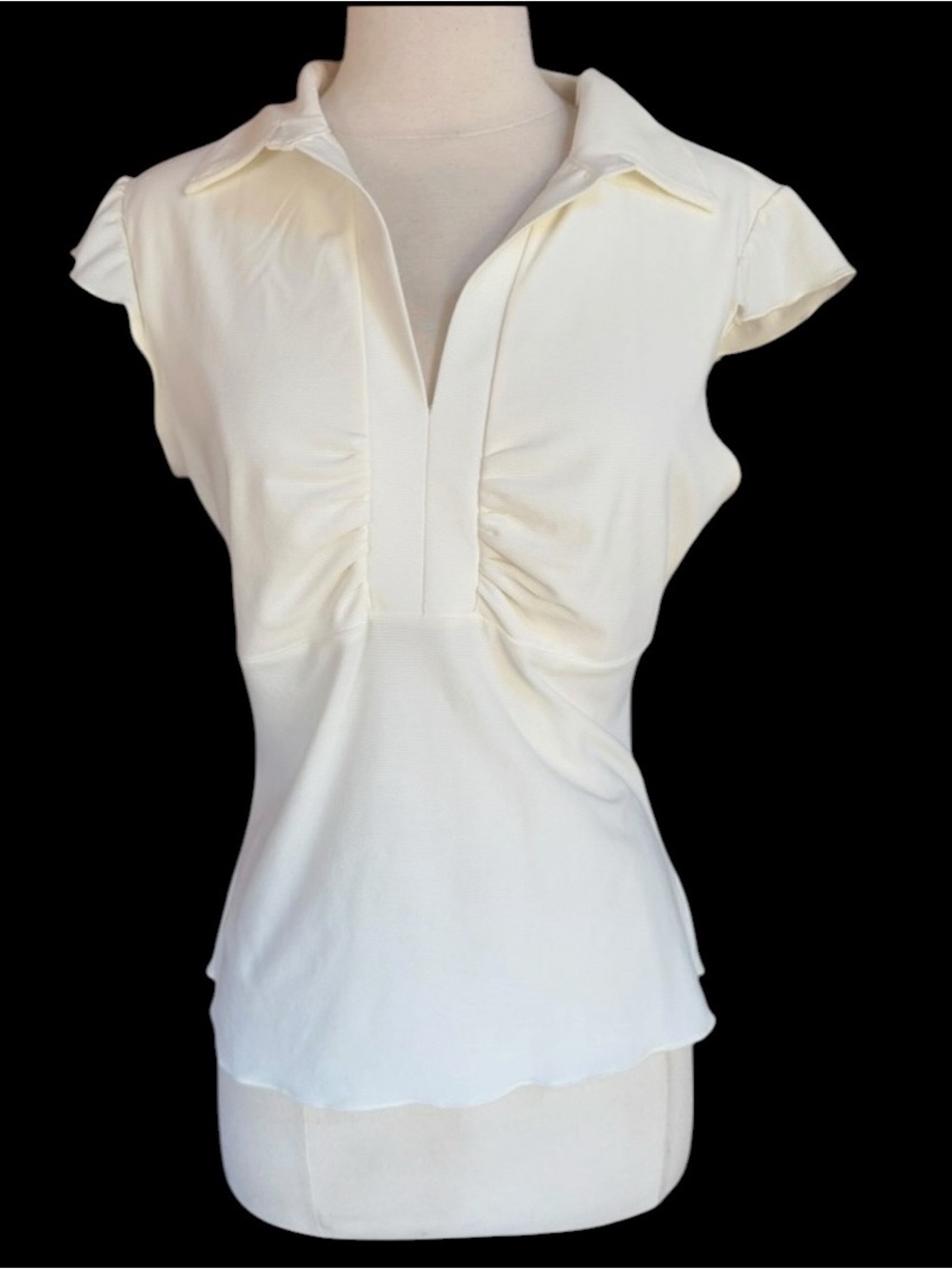 1990s‎ Wrapper, Made in USA, Off White Sleeveless Top